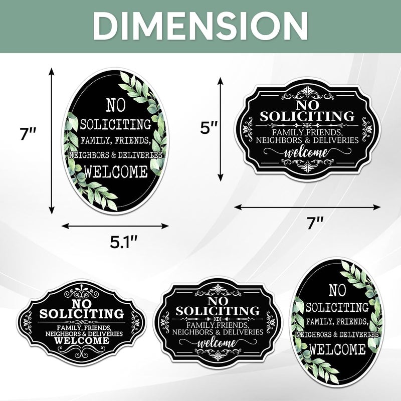 RABOWA Pack 9 Pcs Funny No Soliciting Sticker for House Doorbells Front Door Warning Security Signs Window Outdoor Indoor Bumper Stickers Vinyl Decals Removable Decal Home Accessories - Image 2